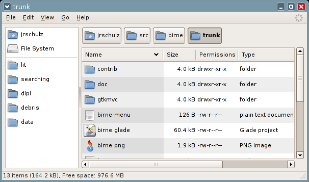 Thunar file
manager